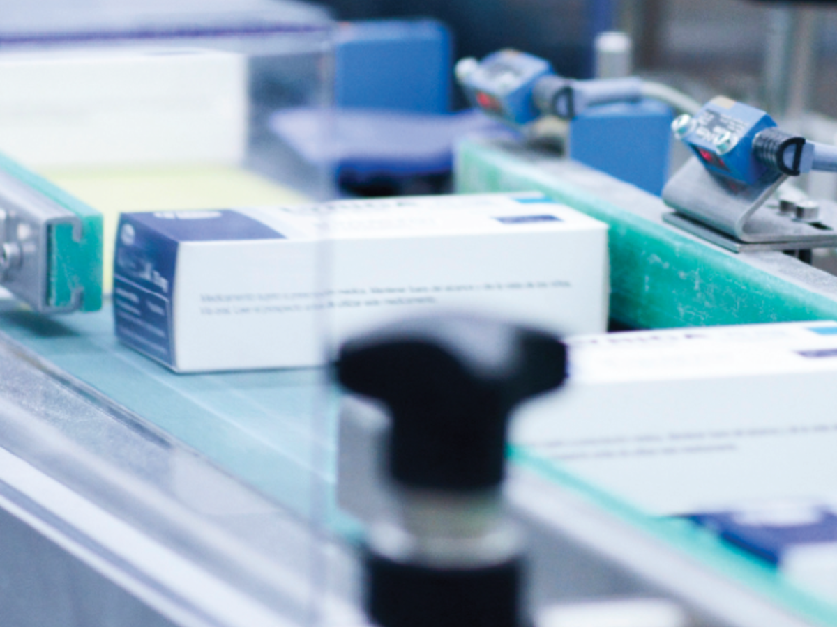 Close up of pacakges on a conveyor belt