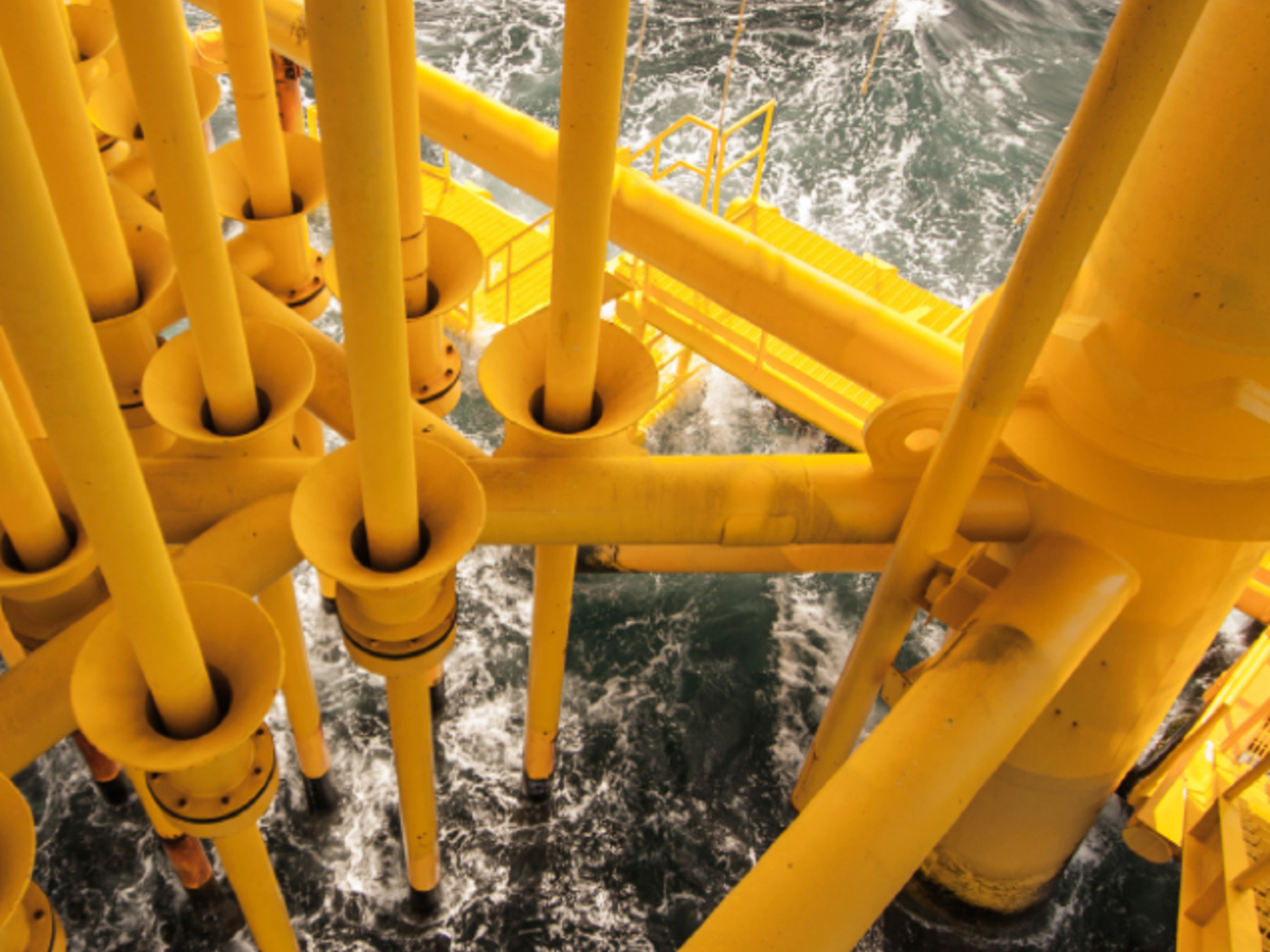 yellow pipes in water