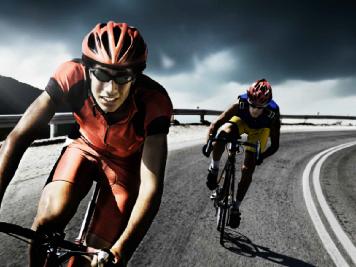 2 men on racing bicycles