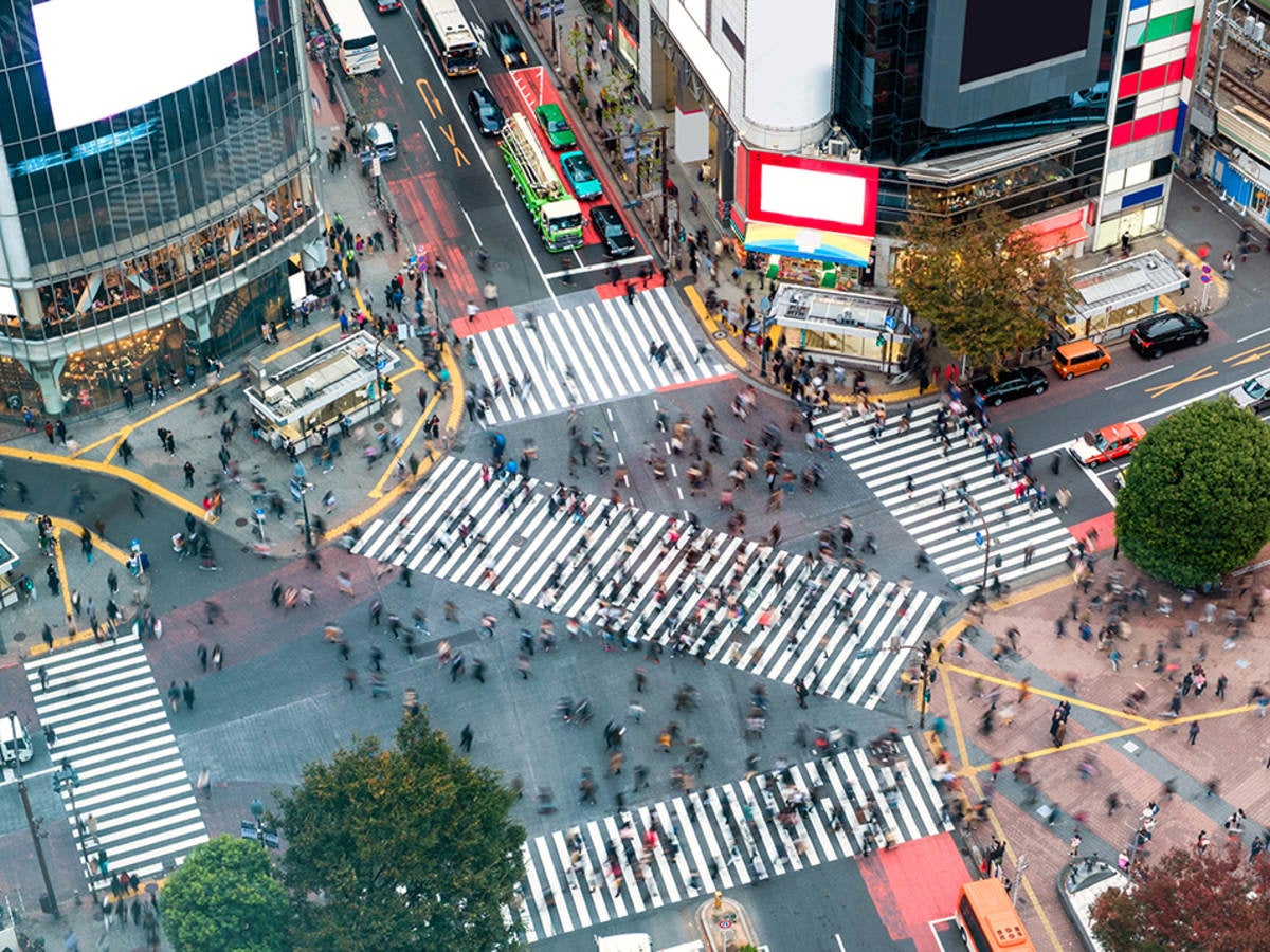 Aerial view of a street