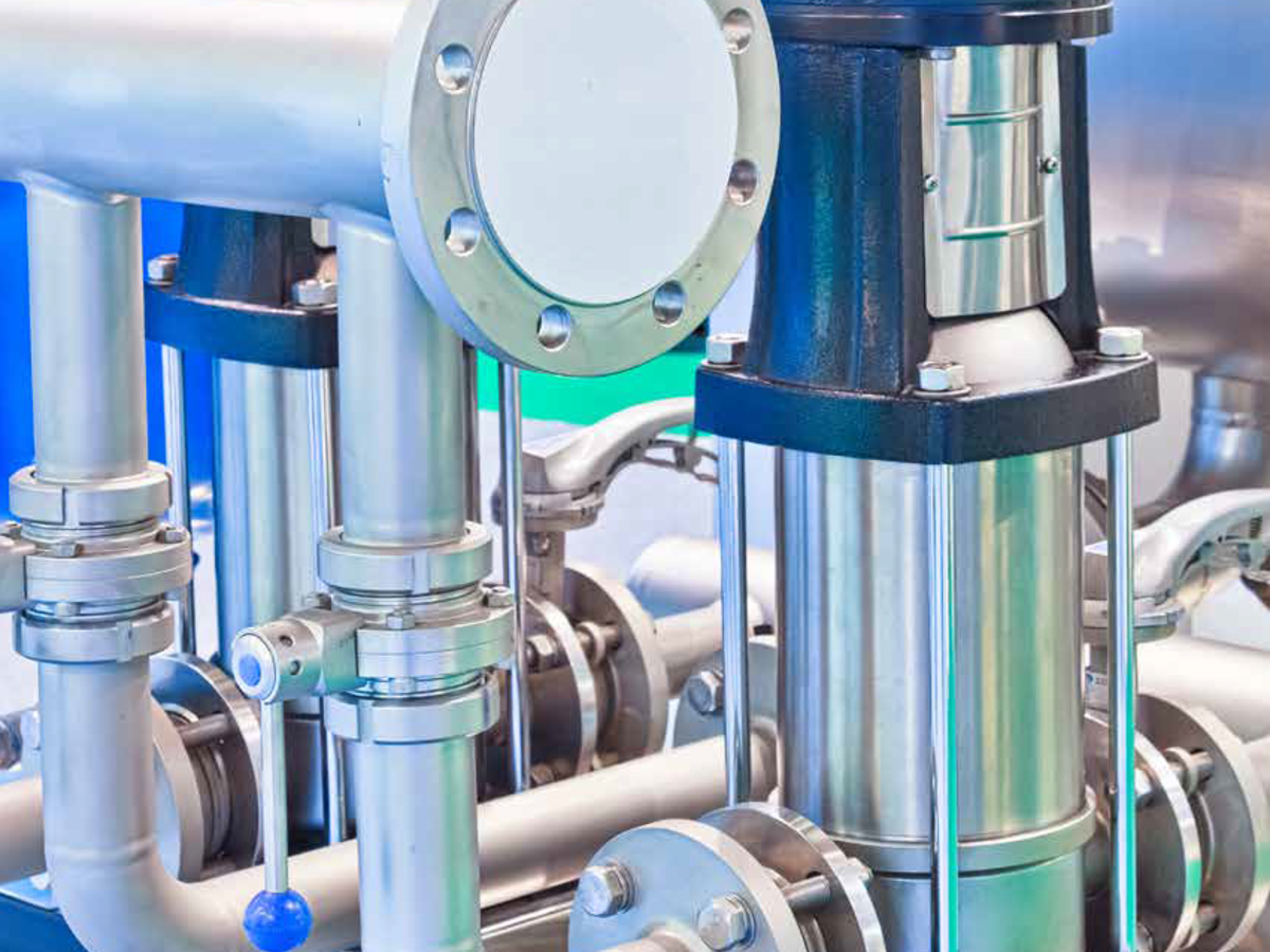 close up of components of a water system