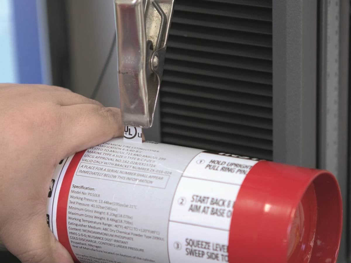 Fire extinguisher with UL Mark