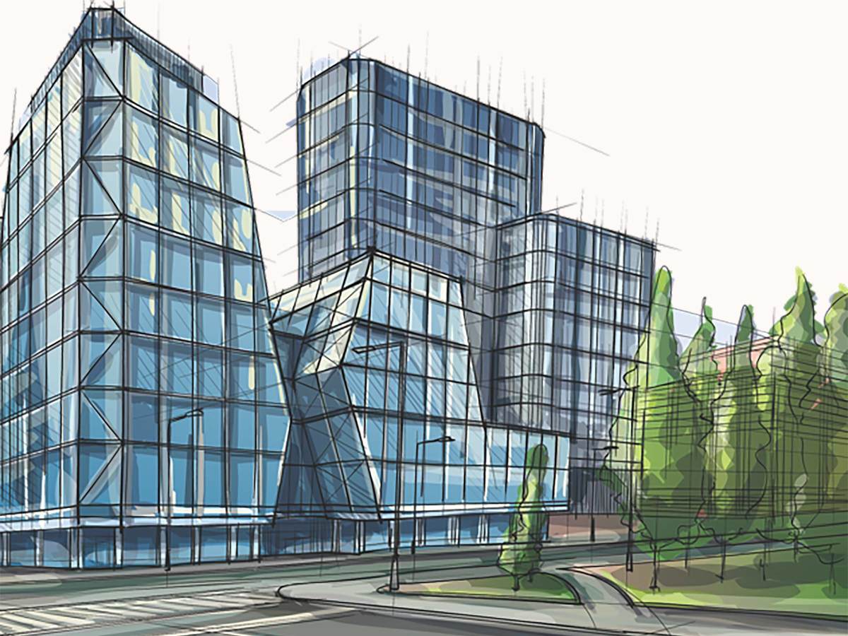 Architectural rendering of a building for SPOT