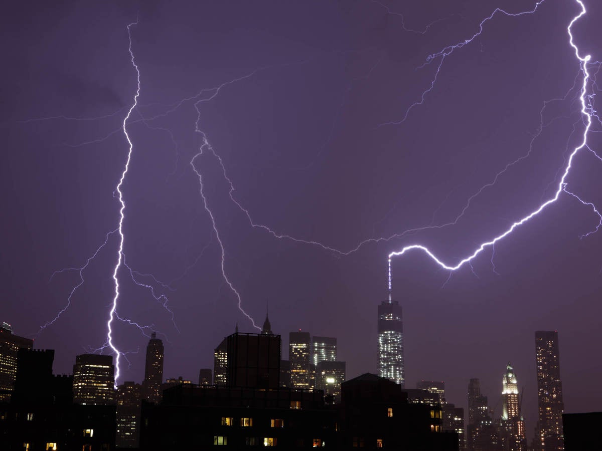 Lightning over the World Trade Center 