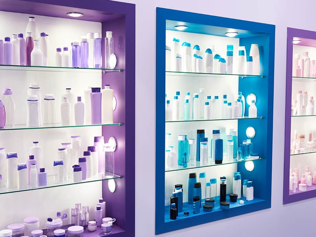commercial display plastics bottles