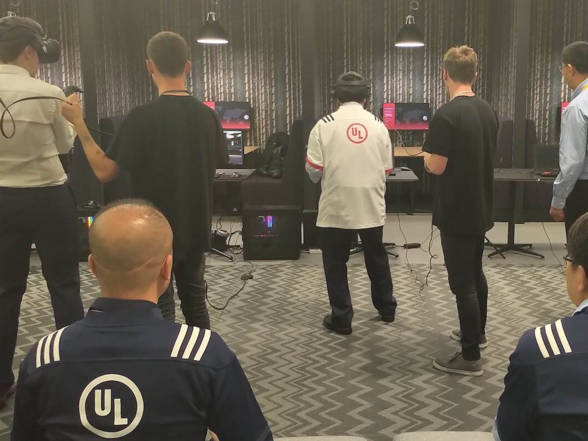 UL employees testing AR devices