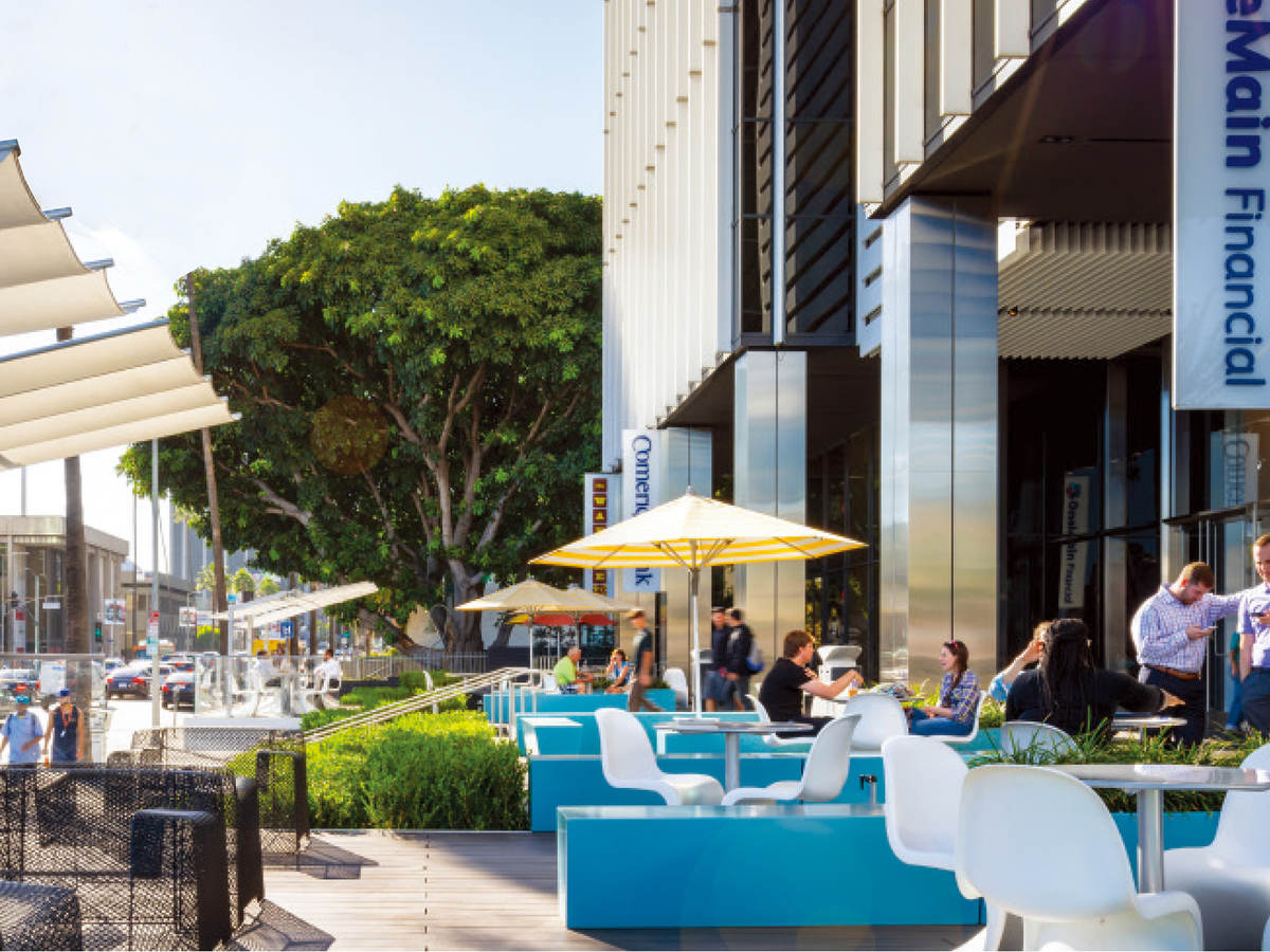 Photo of people enjoying outdoor dining
