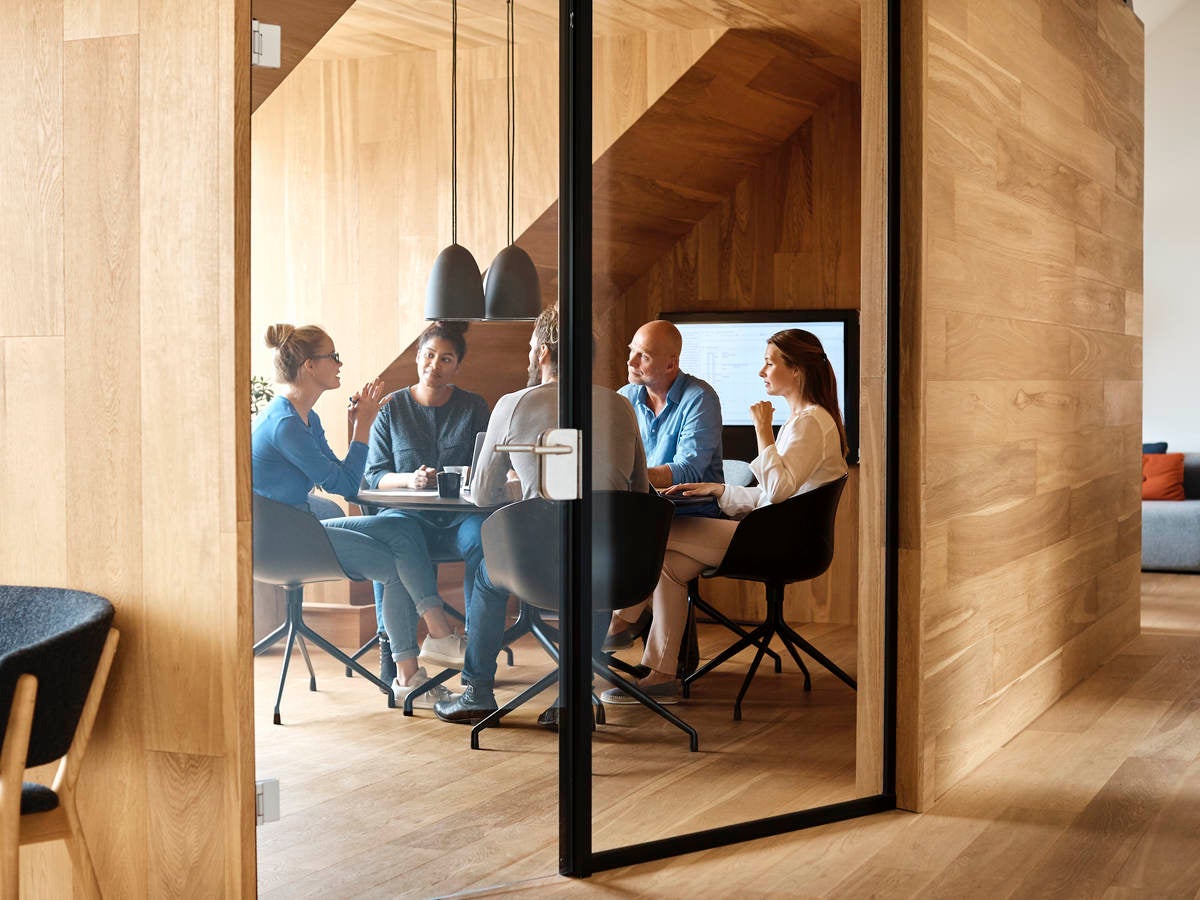 People having a meeting in a meeting room