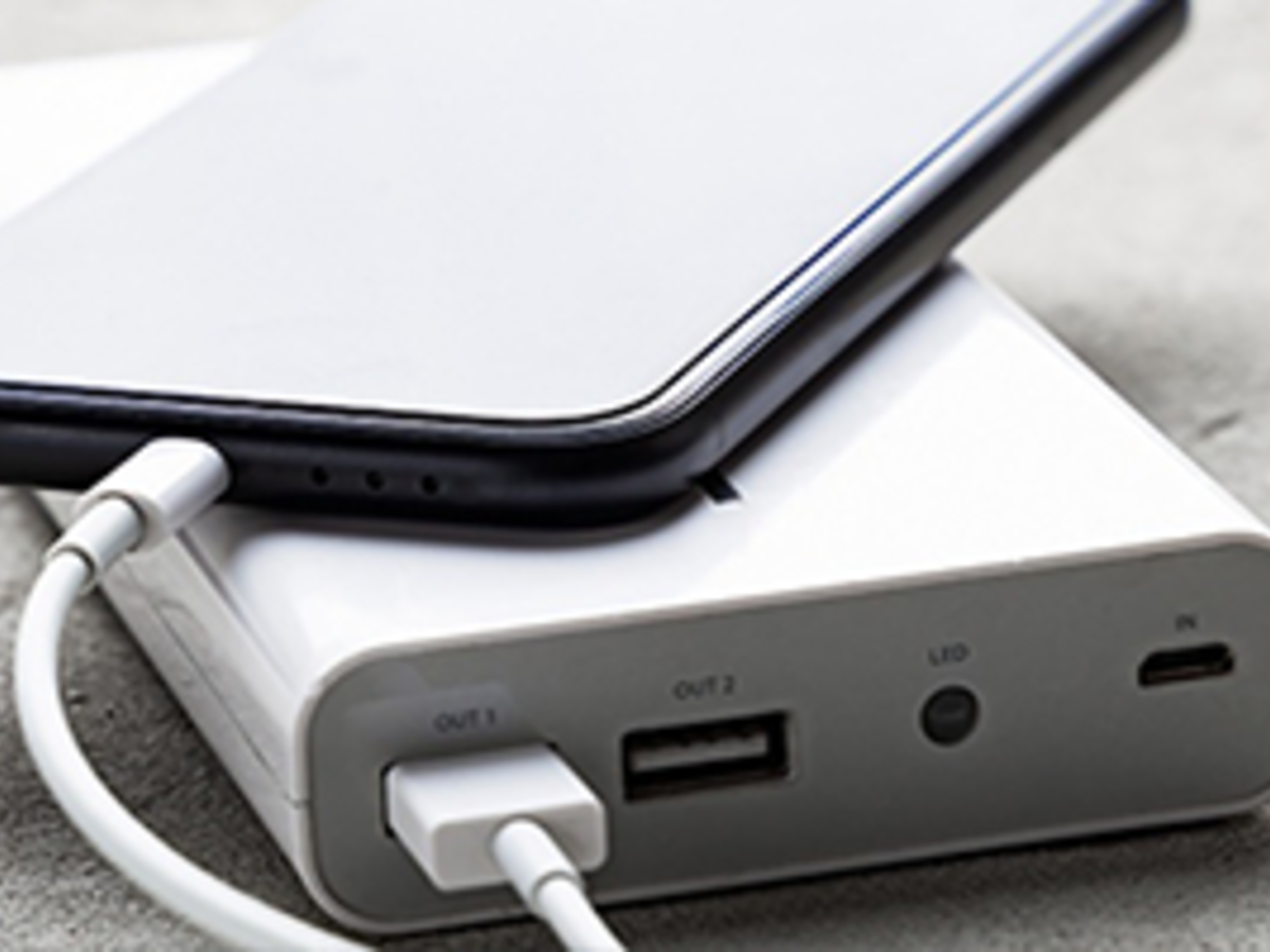 Phone being charged by an external battery