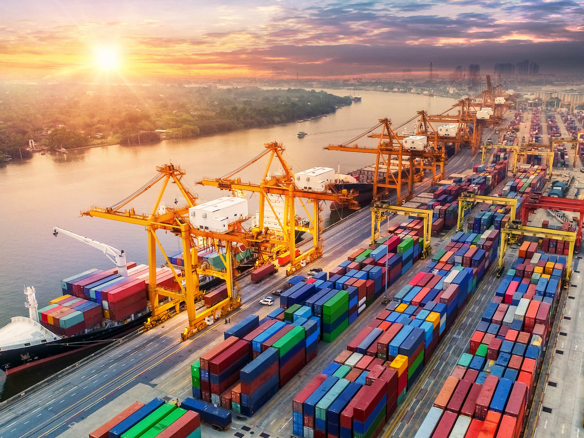 Shipping containers on a shipping doc