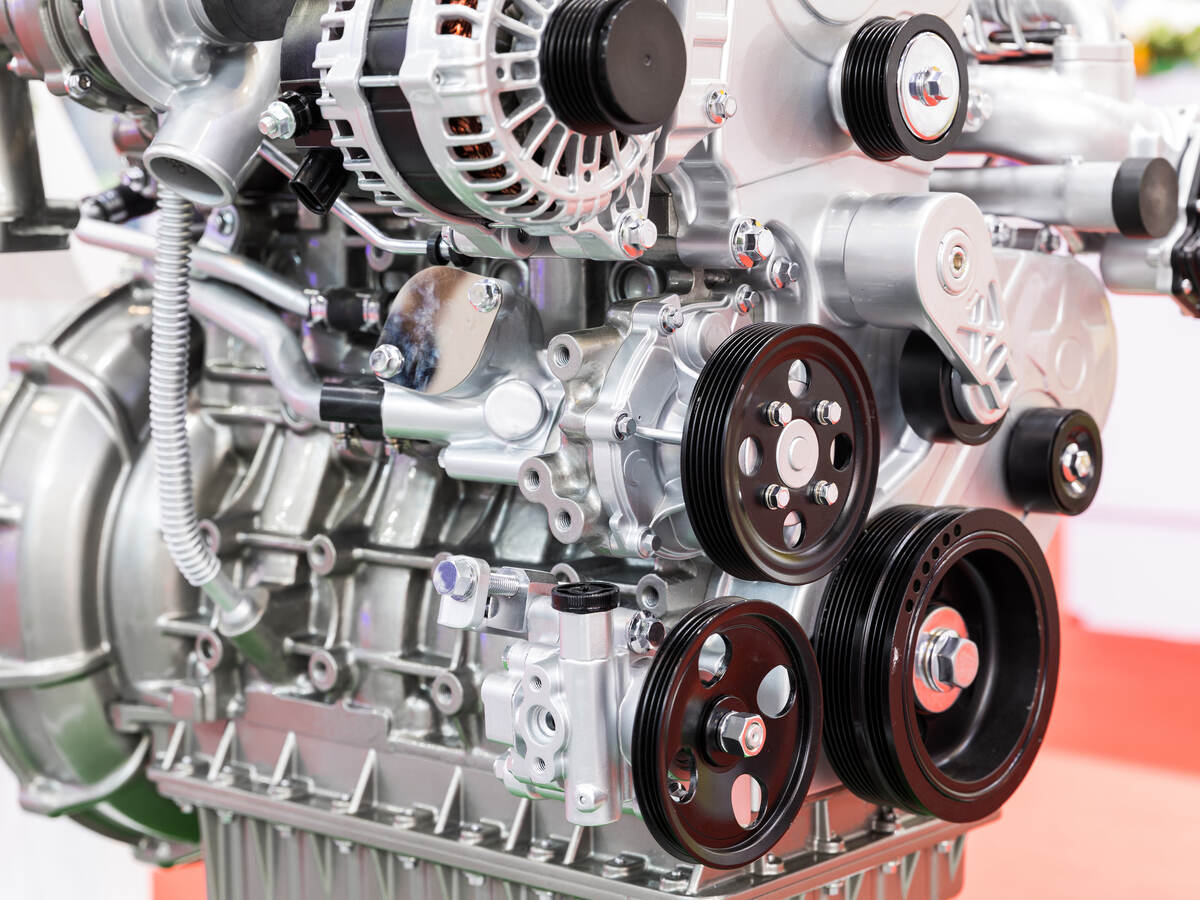 A close up of a car engine