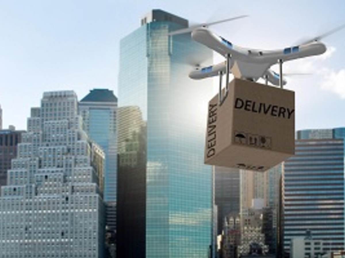 Drone carrying package