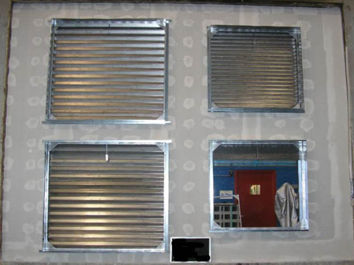 A fire resistant wall being tested in a facility