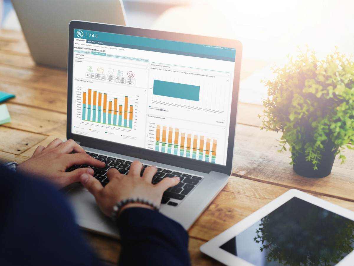 360 Sustainability software on laptop