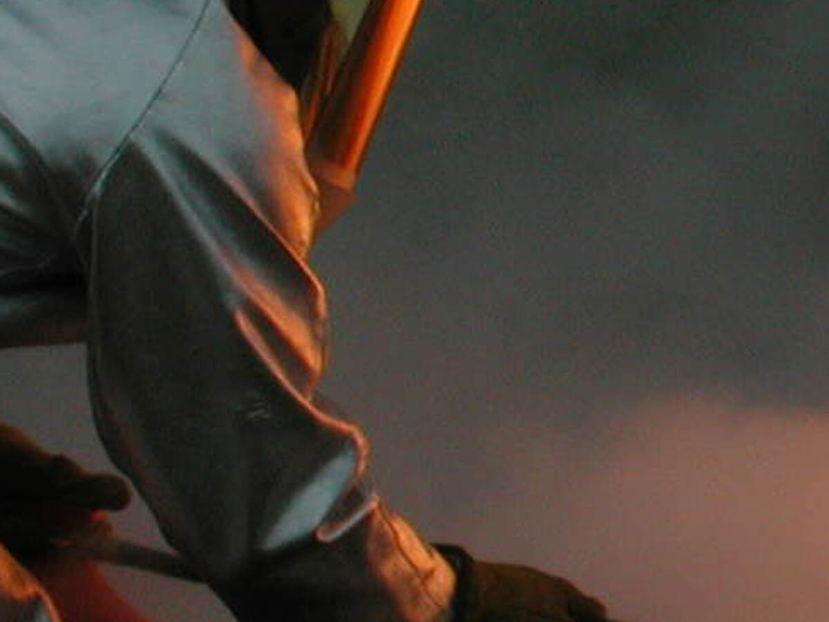 Firefighter fighting a practice fire