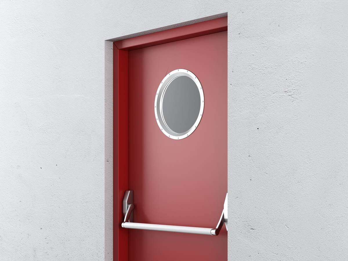 Hand on door handle
