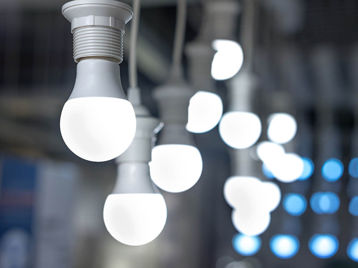 LED lamps hanging from ceiling