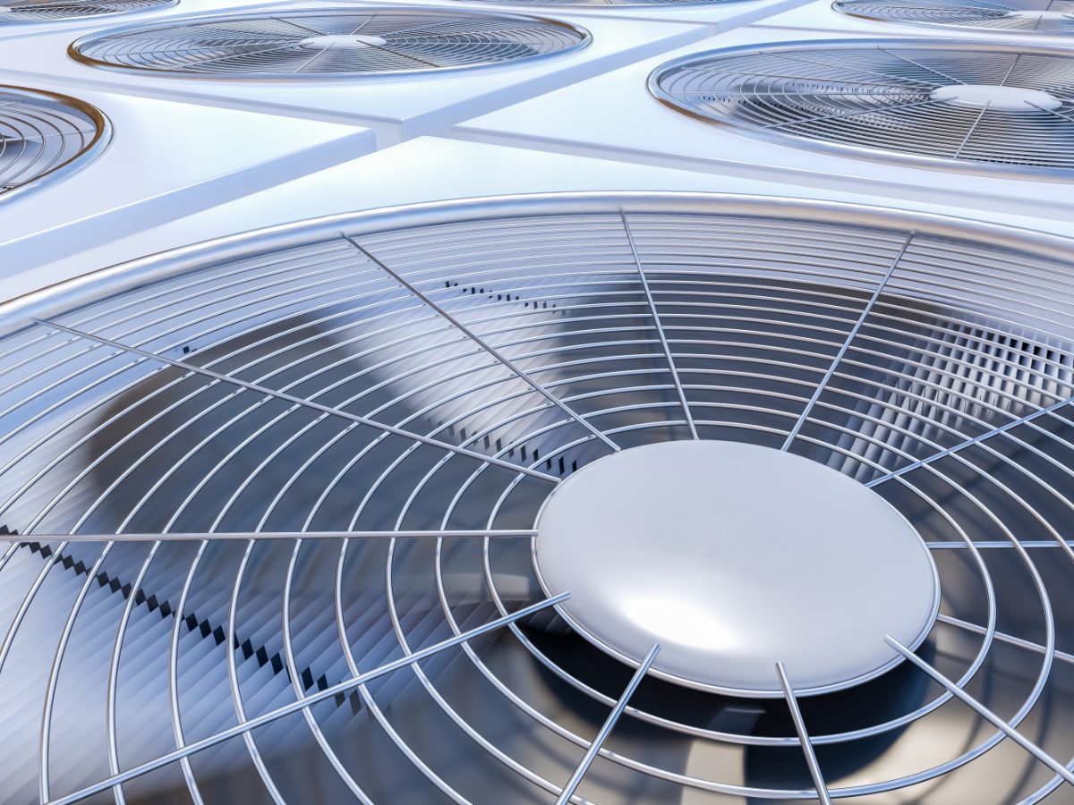 Close up view of HVAC units 
