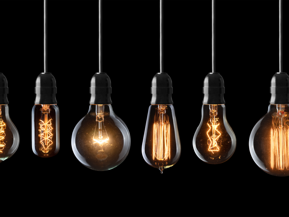 Glowing light bulbs, illumination