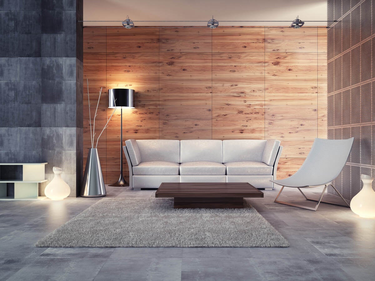 Modern Interior design, couch and lamps