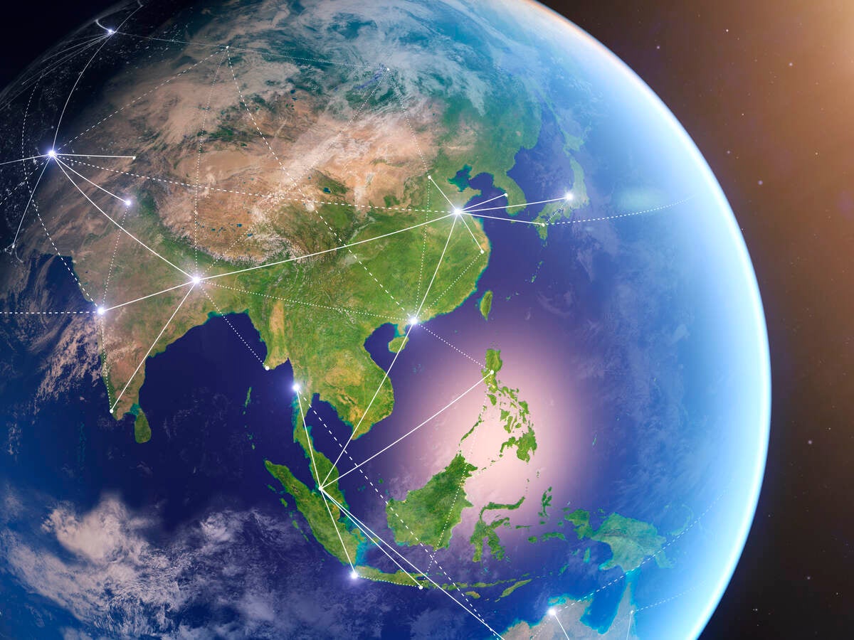 Globe with connected lighting graphic
