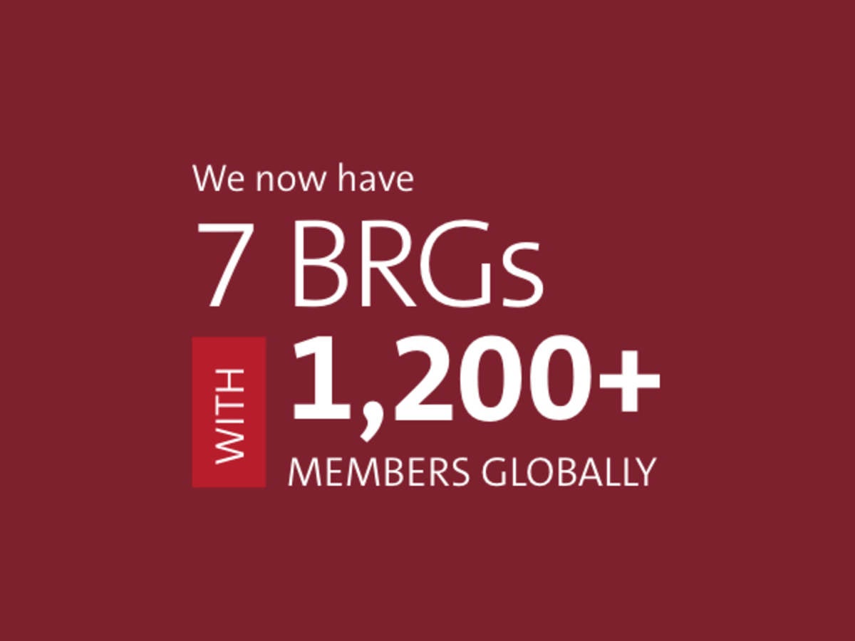 We now have 7 BRGs with more than 1,200 members globally infographic