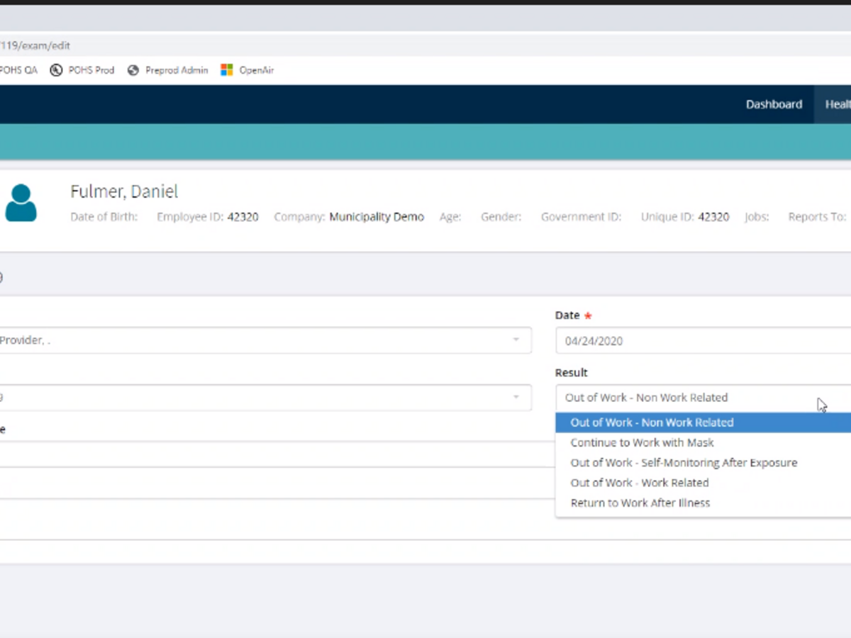 PureOHS Lite dashboard