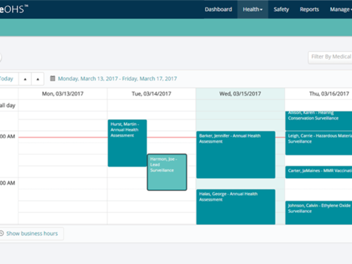PureOHS software screen view