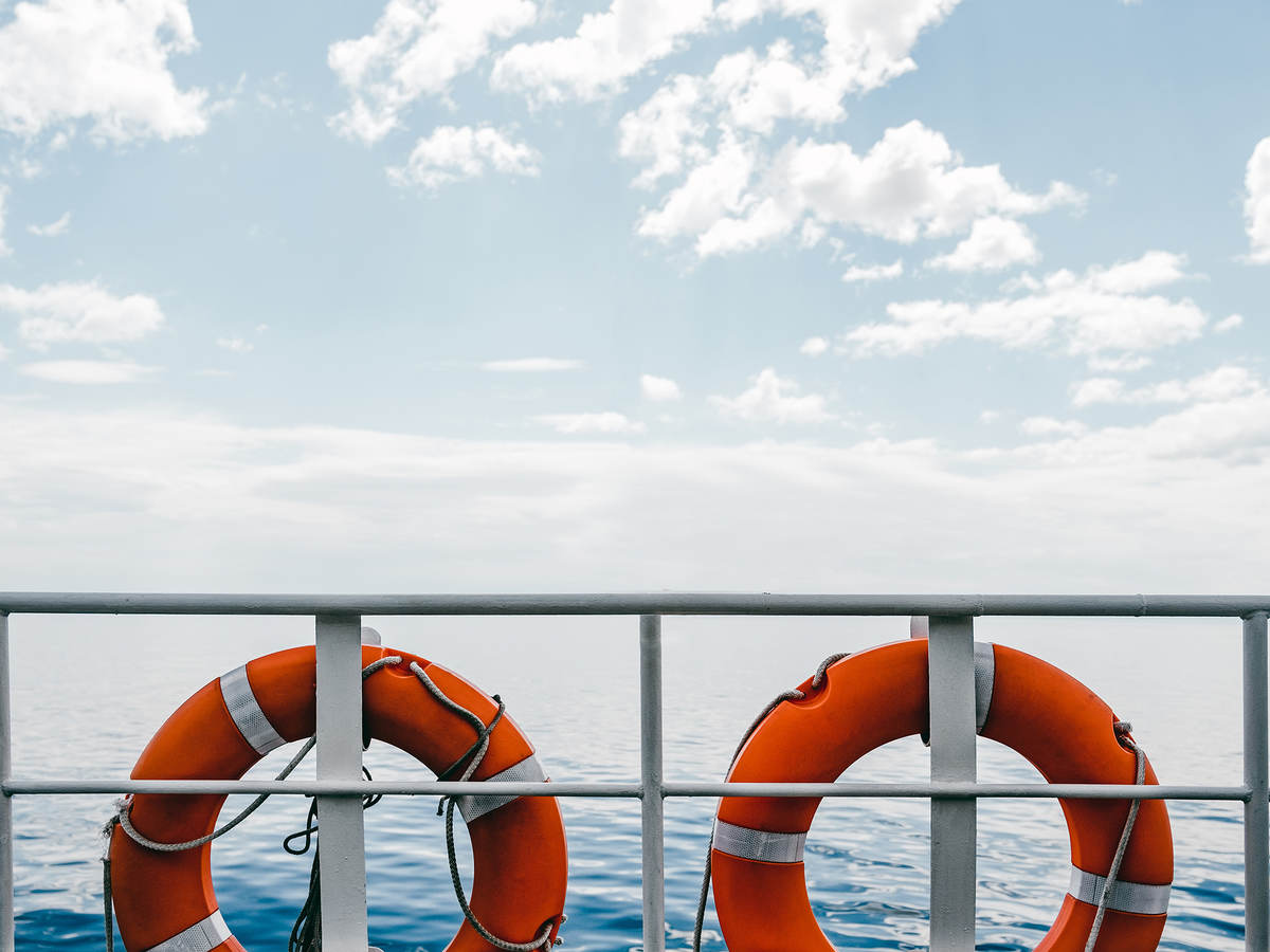 Life buoys on a boat