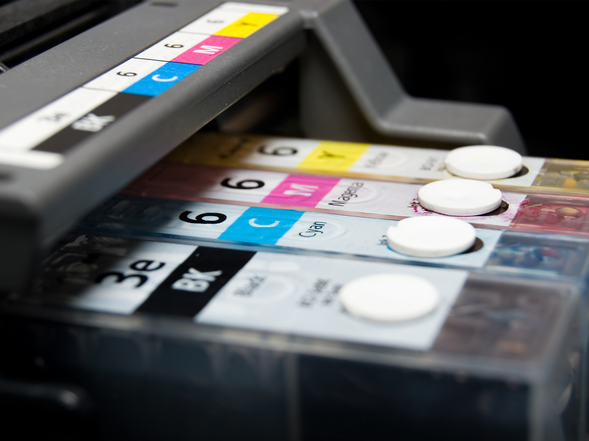 Ink cartridges in a printer