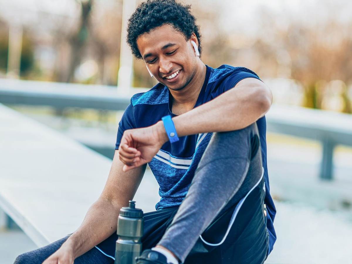 Runner wearing new synthetic running gear