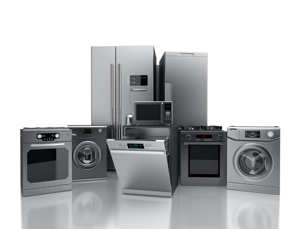 Variety of household appliances. 