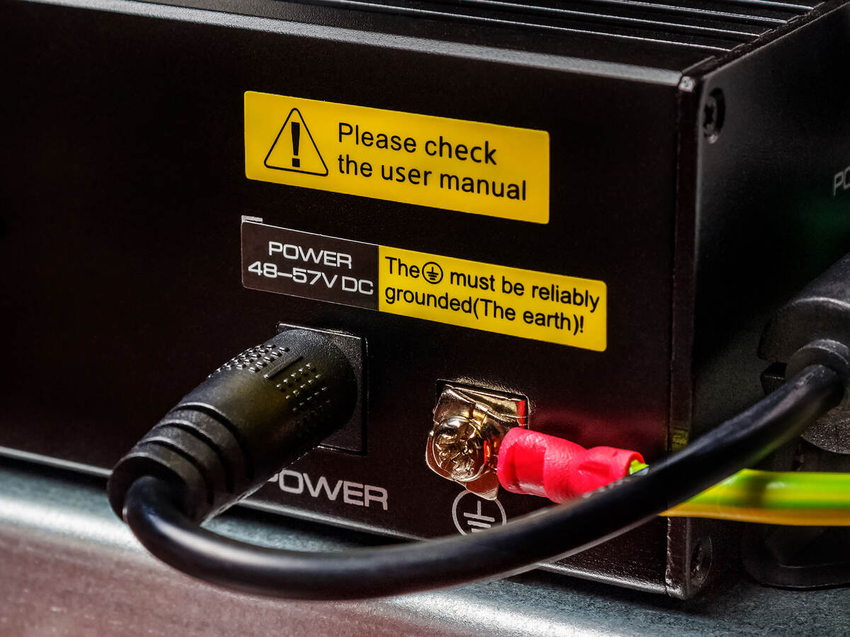 Marking and labeling on the back of an electrical component