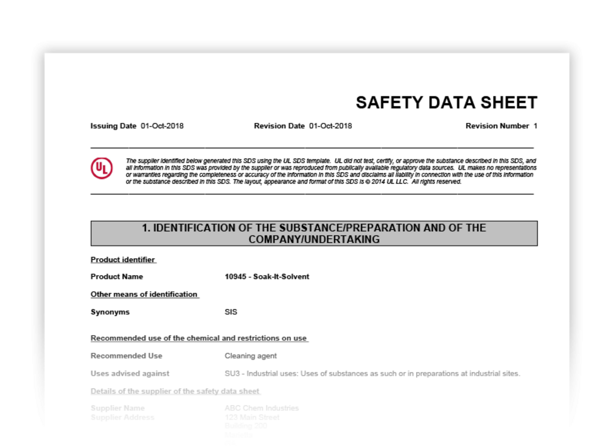ULGHS Sample Data Sheet