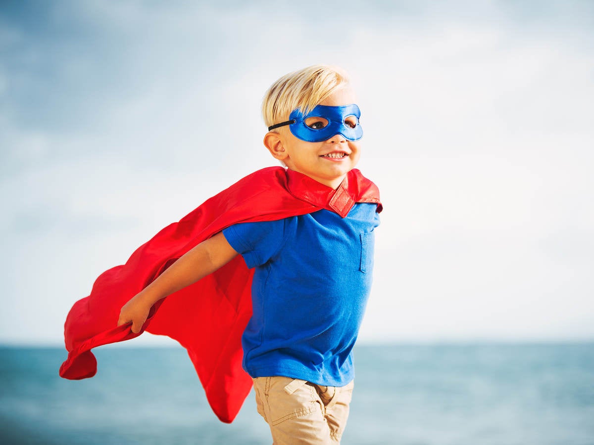 Child dressed as a superhero