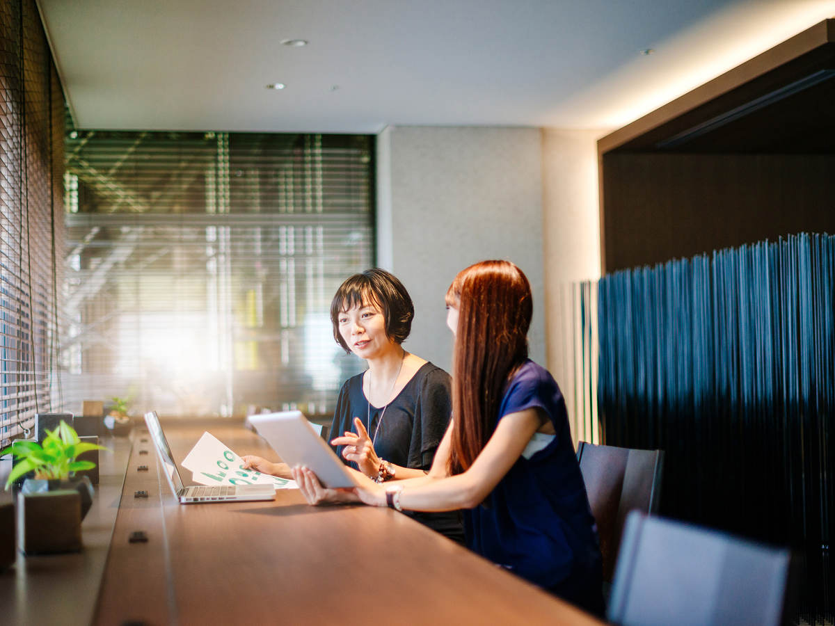 Business analysis in modern office in Japan
