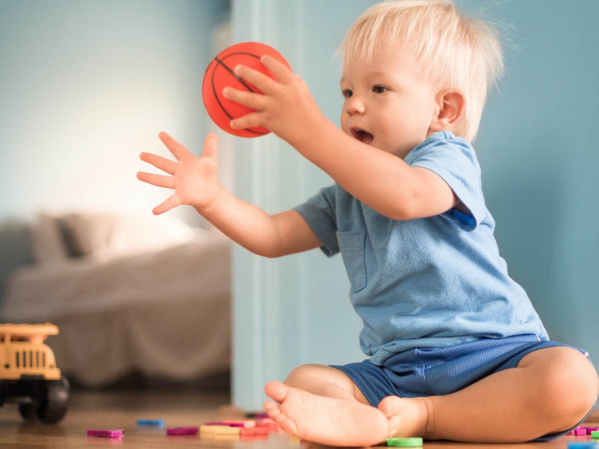 Child playing with toys