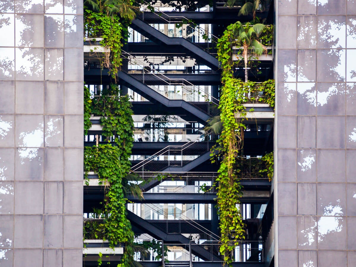 Buiding with environmental features.