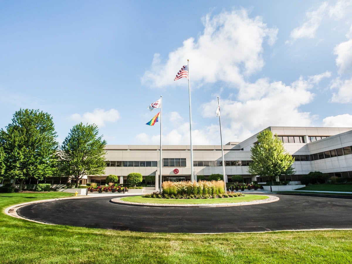 Pride flag at UL headquarters in Northbrook, IL.