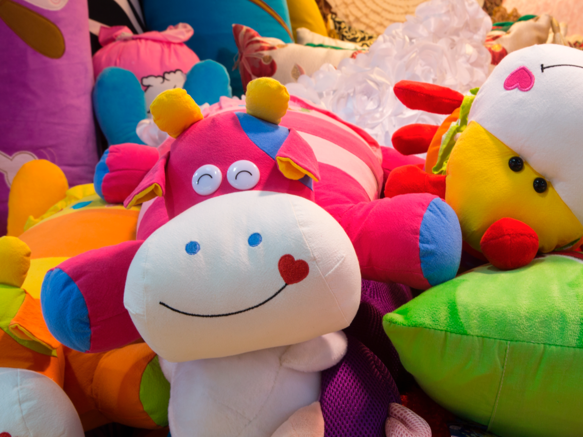Colored plush toys