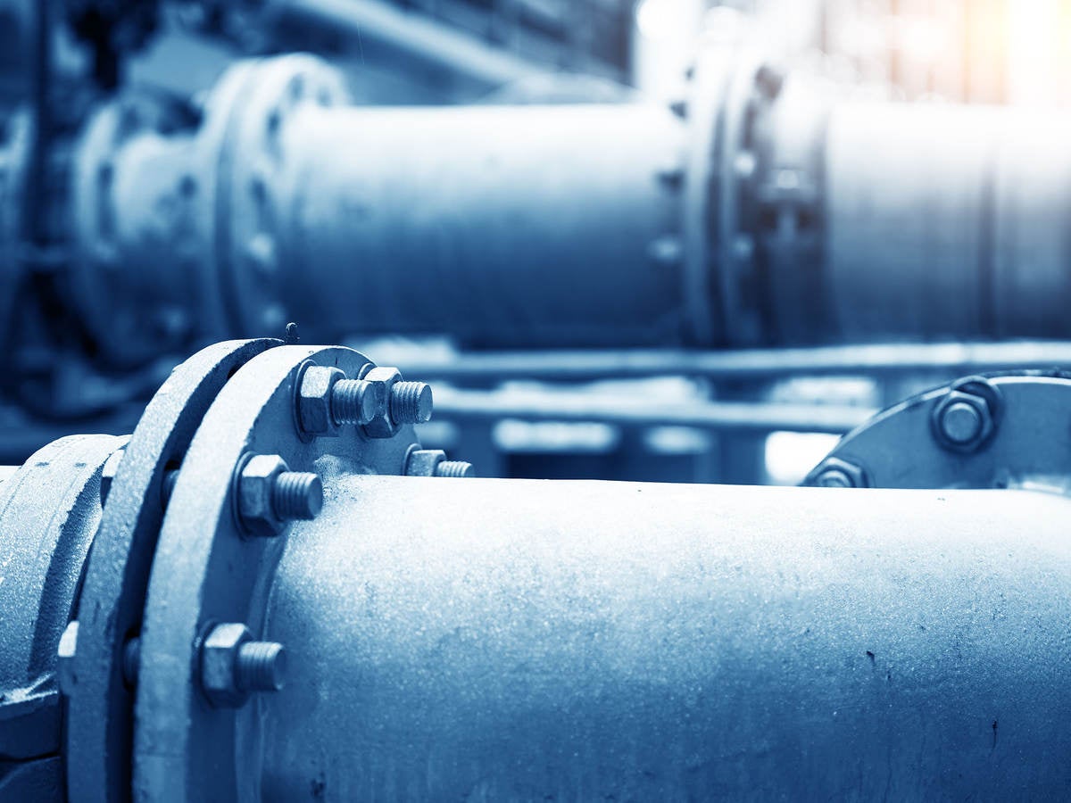 Water pipeline in water treatment plant