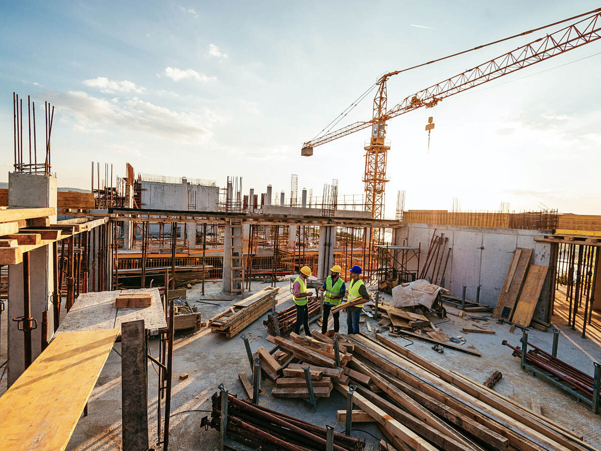 Construction crane on a building site