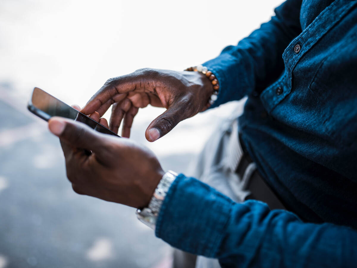 man using a mobile phone