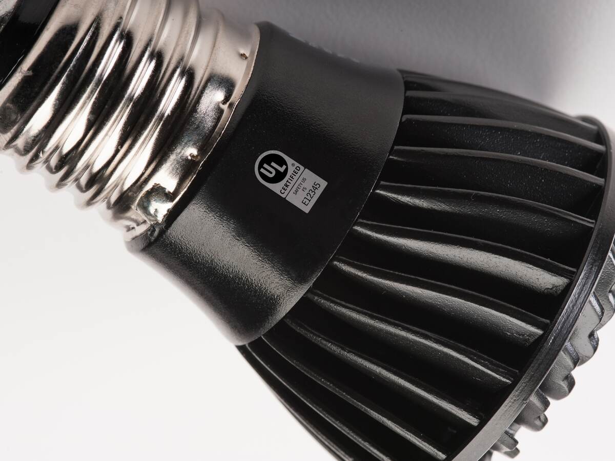 Image of the enhanced mark on a black lightbulb