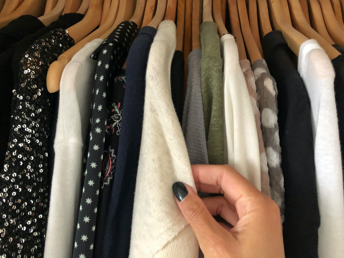 Woman shopping for clothes
