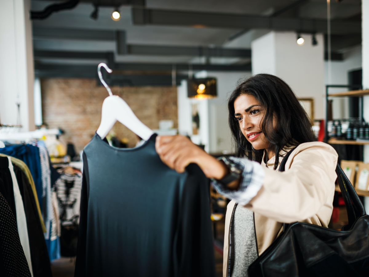 Woman shopping for clothes