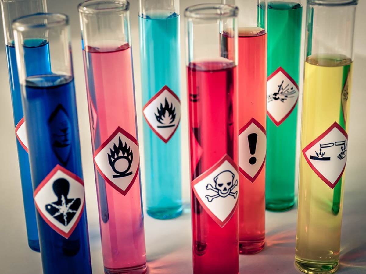 Hazard labels on testtubes