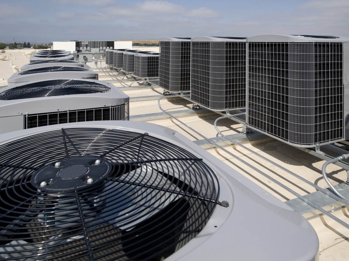 Many air conditioning units outside