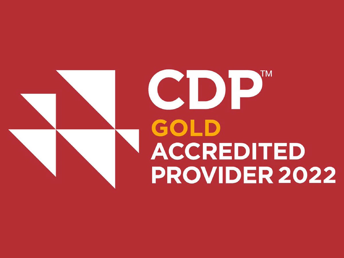 Red box with words that say CDP Gold Accredited Provider 2022