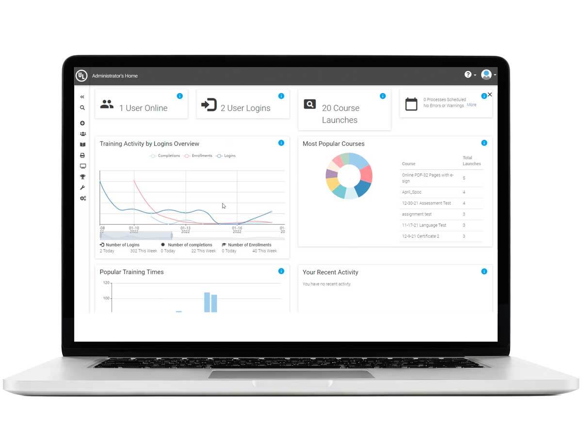 PureSafety software administrative dashboard